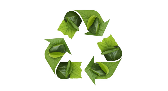 Embrace sustainability with this vibrant green leaf recycling symbol, a powerful visual for eco-friendly initiatives and environmental awareness campaigns