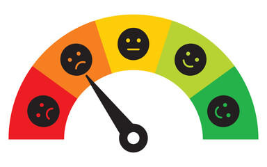feedback rating scale meter. feedback rating scale meter solid icon set. vector illustration. eps file.