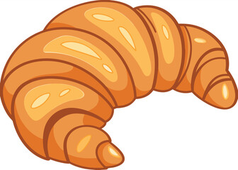 Delicious French Croissant. Sweet Dessert Product for Breakfast or Lunch. Vector Illustration for Cafe or Restaurant Menu Design

