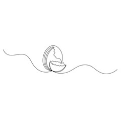  Egg icon continuous one line drawing of outline vector illustration