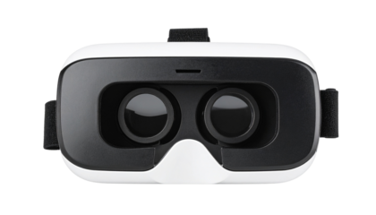 Apple Vision Pro AR headset isolated on white background, transparent PNG format.