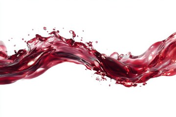 Crimson Liquid Motion Red Wine Swirl Isolated on White