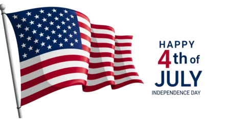 Celebrate 4th of July with this vibrant American flag waving proudly for Independence Day festivities