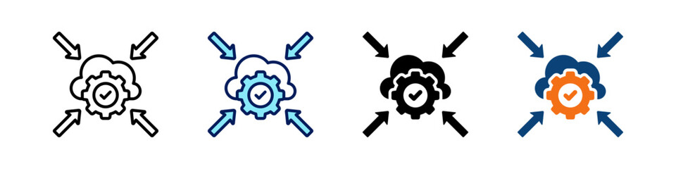 Cloud Api Integration All In One Icon Multi Styles Vector Set