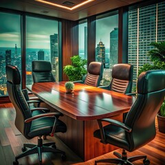 Modern Executive Conference Room, Luxurious Business Meeting Room