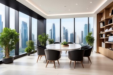Modern Executive Conference Room, Luxurious Business Meeting Room