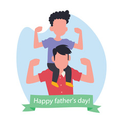 Cheering father Vector illustration which can easily modify or edit