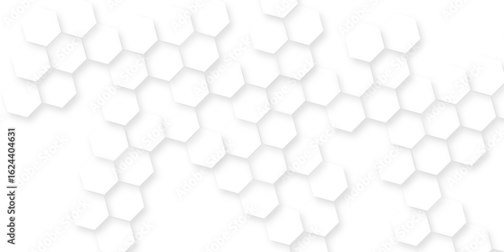 Poster abstract white line hexagon geometric pattern seamless background, minimalist hexagon display with r
