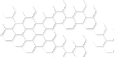 Fototapeta premium abstract white line hexagon geometric pattern seamless background, minimalist hexagon display with round platform white hexagon pattern, halftone hex retro simple pattern.