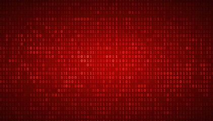 Red binary code background