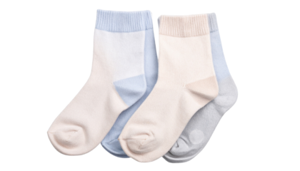 white pastel socks, soft cotton texture, isolated on transparent background, PNG