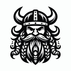Viking logo with braided beard