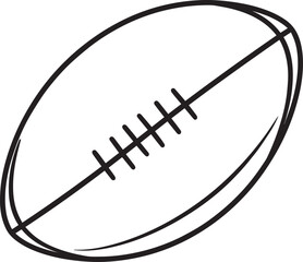 American Football Rugby Ball Silhouette in Black | Sports Icon Illustration Vector Format