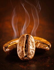Roasted coffee beans steaming (1)
