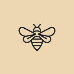 Minimalist Bee Icon Depicting a Simple, Elegant Insect Design