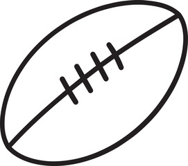American Football Rugby Ball Silhouette in Black | Sports Icon Illustration Vector Format