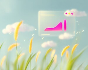 Growing business graph in nature scenery.