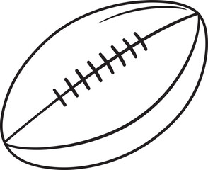 American Football Rugby Ball Silhouette in Black | Sports Icon Illustration Vector Format