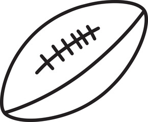 American Football Rugby Ball Silhouette in Black | Sports Icon Illustration Vector Format