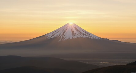 Majestic Mountain Sunrise Golden Hour Landscape