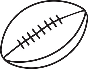 American Football Rugby Ball Silhouette in Black | Sports Icon Illustration Vector Format