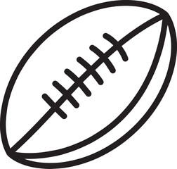 American Football Rugby Ball Silhouette in Black | Sports Icon Illustration Vector Format