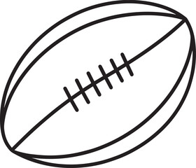 American Football Rugby Ball Silhouette in Black | Sports Icon Illustration Vector Format