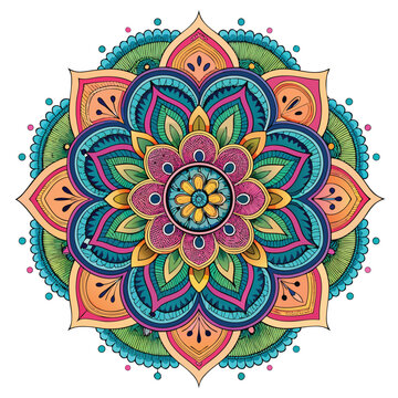 Adobe Illustrator Artwork Colour ful Mandela design.	