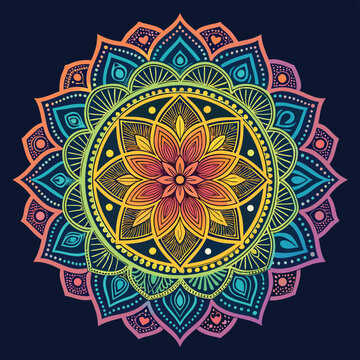 Adobe Illustrator Artwork Colour ful Mandela design.	