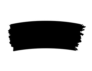 Abstract Black Brush Stroke on Isolated White Background.