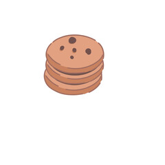 Illustration of Stack of Chocolate Chip Cookies