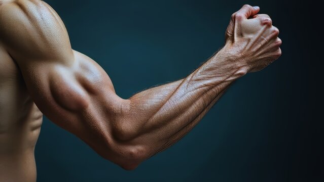 Muscle arm strength display