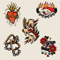 
Vintage collage collection element,retro sticker design