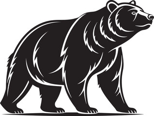 Black bear walking profile stylized vector