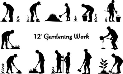Gardening Silhouettes in Action