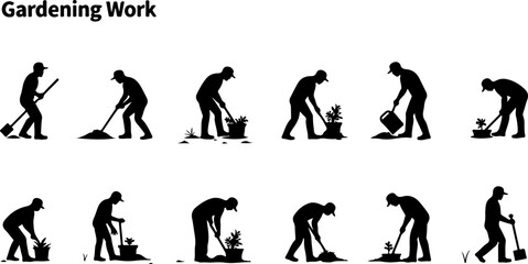 Gardening Silhouettes in Action