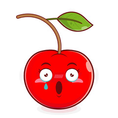 cherry scared face cartoon cute