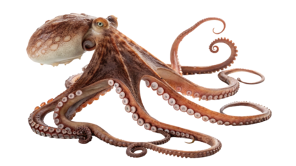 Octopus png on white background
