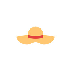 Cartoon beach hat. Summer women’s hat vector illustration.