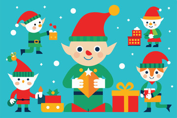 whimsical pattern showcasing christmas elves busy (1).eps