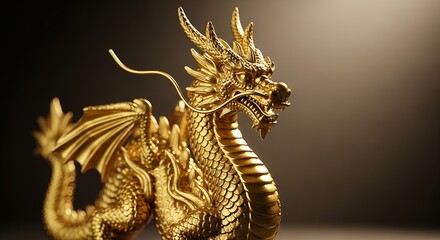 Obraz premium Golden Mythical Creature Sculpture