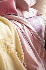 bed with pillows