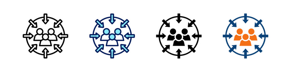 Target Audience All In One Icon Multi Styles Vector Set