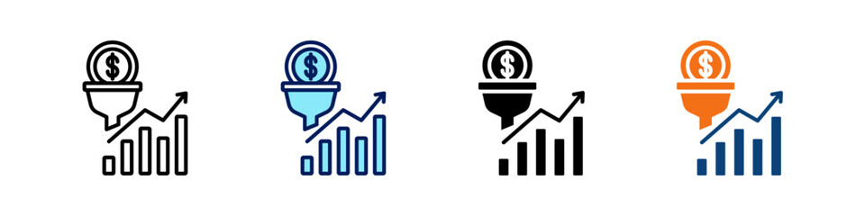 Conversion Rate All In One Icon Multi Styles Vector Set