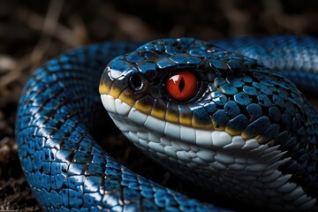 close up of a snake transparent Background , Macro Wildlife Photography, Fantasy-Inspired  Snake,
Close-Up of a Vibrant  Snake in Natural Habitat