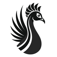 Obraz premium Minimalist stylized peacock silhouette design