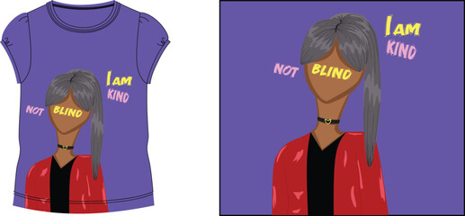 kind but ain't blind  t-shirt design vector illustration