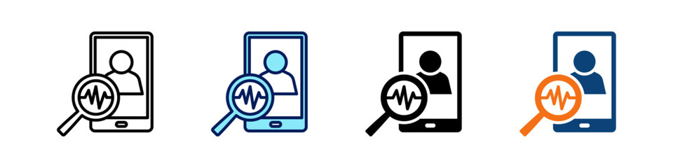 Remote Health Check All In One Icon Multi Styles Vector Set