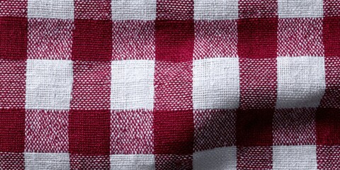 Red and White Checkered Fabric Pattern