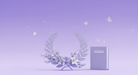 Minimalist Laurel Wreath Scene with Copy Space Area